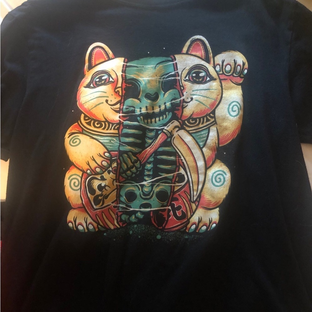 Skeleton cat shirt